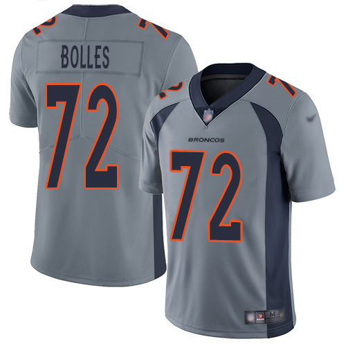 Men Denver Broncos #72 Garett Bolles Limited Silver Inverted Legend Football NFL Jersey